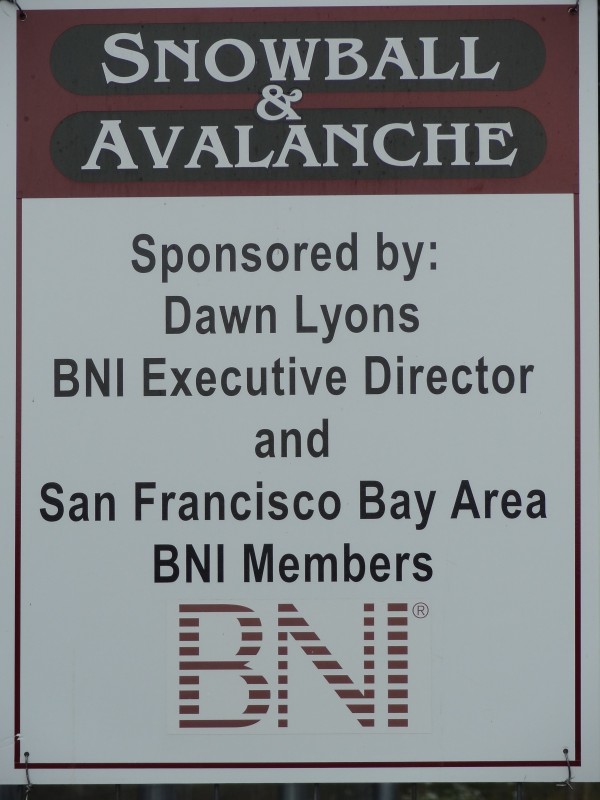 Dawn Lyons of BNI is a proud sponsor of Snowball & Avalanche